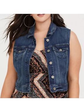 4X • Torrid • Dark Wash Denim Vest